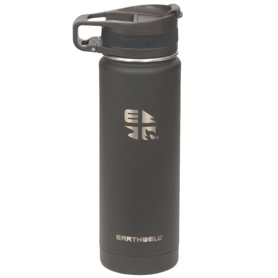 Earthwell Roaster Vakuum-Trinkflasche mit Befestigungsvorrichtung 592 ml Volcanic Black