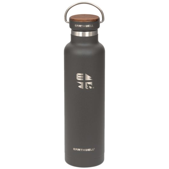 Earthwell Woodie Vakuum-Trinkflasche 650 ml Walnut / Volcanic Black