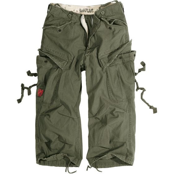 Surplus Engineer Shorts im Vintage-Stil mit 3/4-Bein Oliv