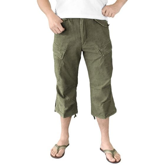Surplus Engineer Shorts im Vintage-Stil mit 3/4-Bein Oliv