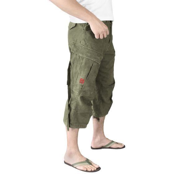 Surplus Engineer Shorts im Vintage-Stil mit 3/4-Bein Oliv