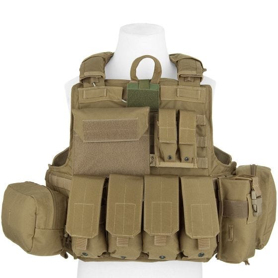 Flyye Force Recon Weste mit Taschen-Set Ver. Maritim Khaki