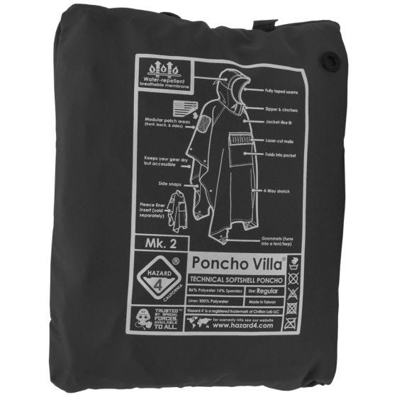 Hazard 4 Poncho Villa Softshell-Regenumhang Schwarz