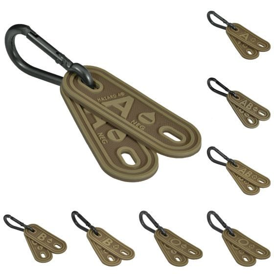 Hazard 4 Blutgruppenanhänger (Doppelpack) Coyote