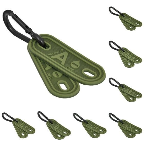 Hazard 4 Blutgruppenanhänger (Doppelpack) OD Green