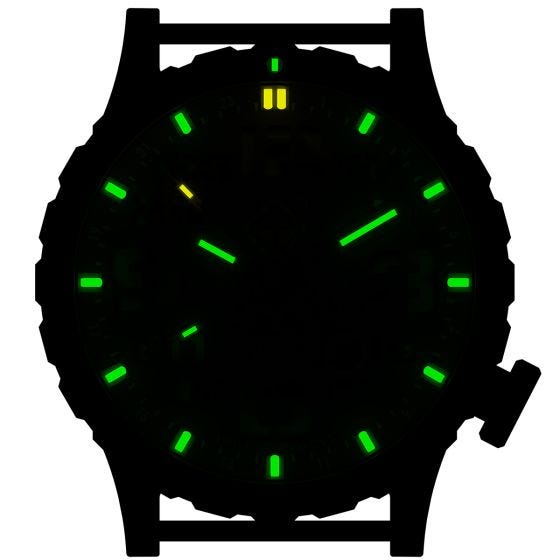 Hazard 4 Heavy Water Diver Titanium BlackTie GMT-Armbanduhr mit Tritium-Lichtquelle Gelb/Grün/Gelb