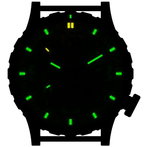 Hazard 4 Heavy Water Diver Titanium Nightwatch Armbanduhr mit Tritium-Lichtquelle Grün/Gelb