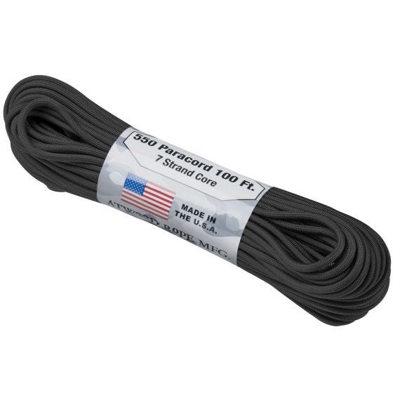 Atwood Rope 550 Lbs. Fallschirmschnur Schwarz