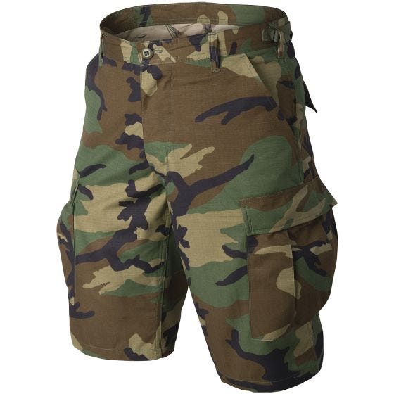 Helikon Genuine BDU Shorts Baumwoll-Ripstop Woodland