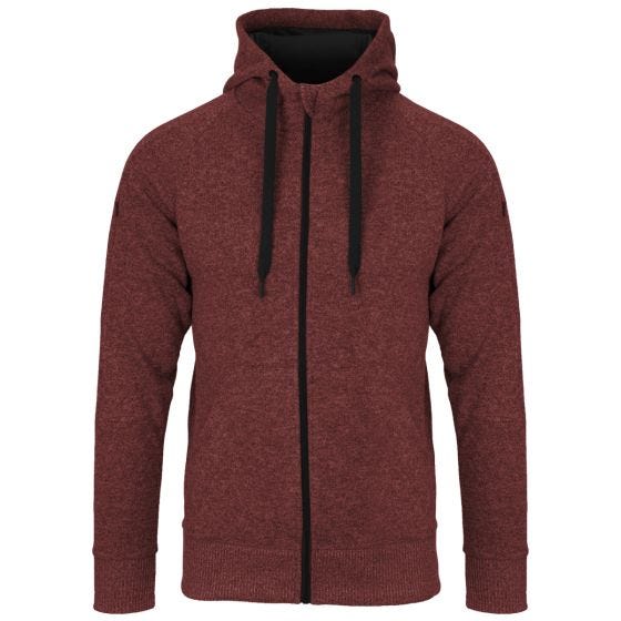 Helikon Covert Taktischer Kapuzenpullover mit durchgehendem Reißverschluss Melange Rot