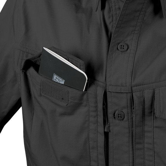 Helikon Defender Mk2 Kurzarm-Hemd Polyester/Baumwolle Ripstop Schwarz