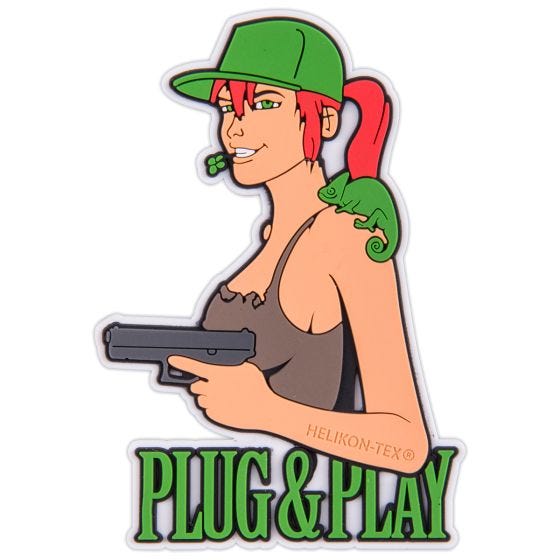 Helikon Patch mit Schriftzug „Plug & Play“ Braun
