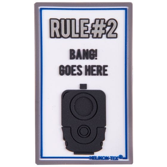Helikon Patch mit Schriftzug „Rule#2“ Weiß