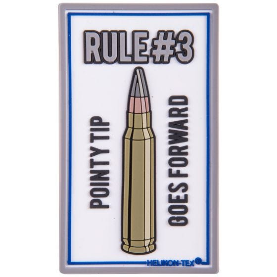 Helikon Patch mit Schriftzug „Rule#3“ Weiß
