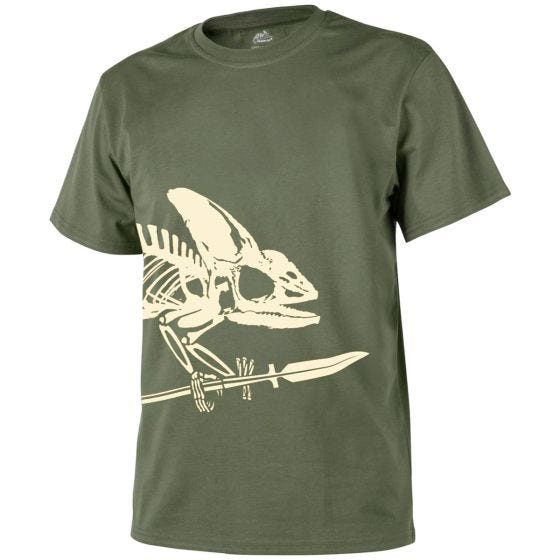 Helikon T-Shirt mit Chamäleonskelett-Motiv Olive Green