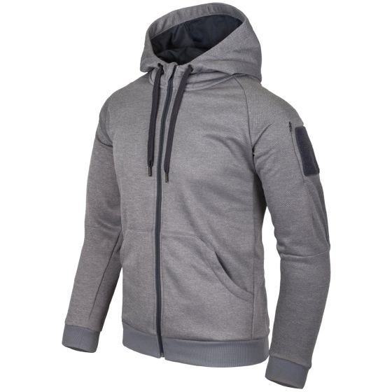 Helikon Urban Taktischer Kapuzenpullover mit durchgehendem Reißverschluss Melange Grau