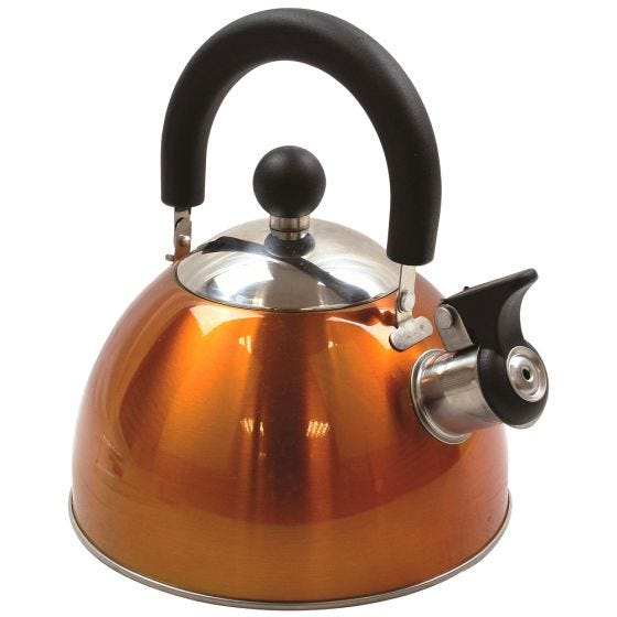 Highlander Deluxe Pfeifkessel Edelstahl Orange
