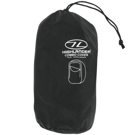 Highlander Combo Large Rucksackhülle Schwarz