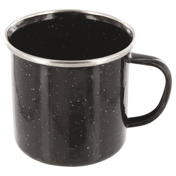 Highlander Deluxe Emaille-Tasse Schwarz