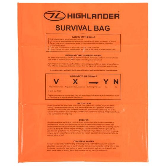 Highlander Double Emergency Survival Bag Notfallplane Orange