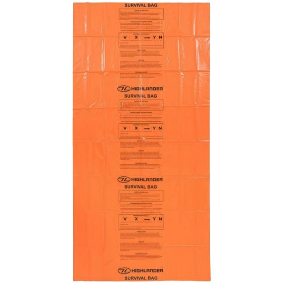 Highlander Double Emergency Survival Bag Notfallplane Orange