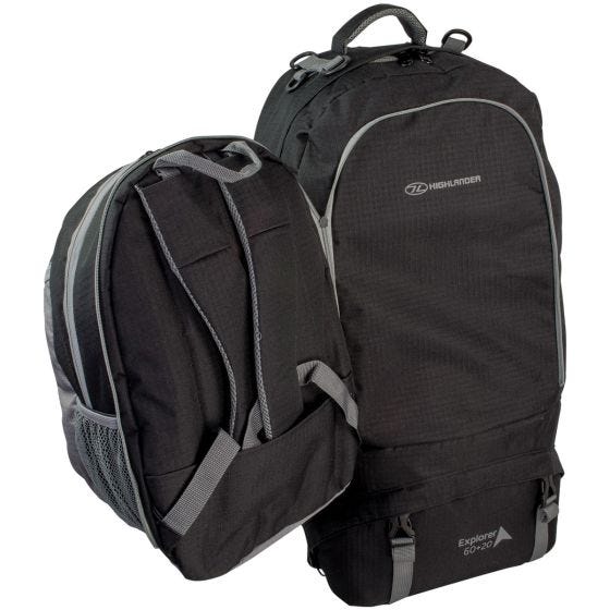 Highlander X-Plorer Ruckcase 60+20L Reisetasche/Rucksack Schwarz