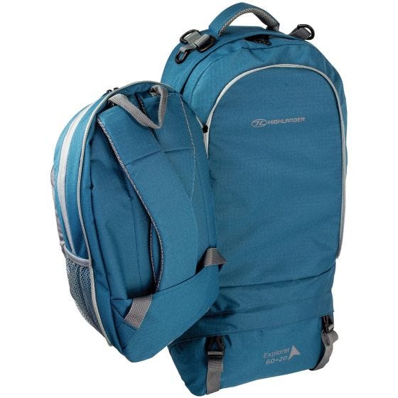 Highlander X-Plorer Ruckcase 60+20L Reisetasche/Rucksack Türkisblau