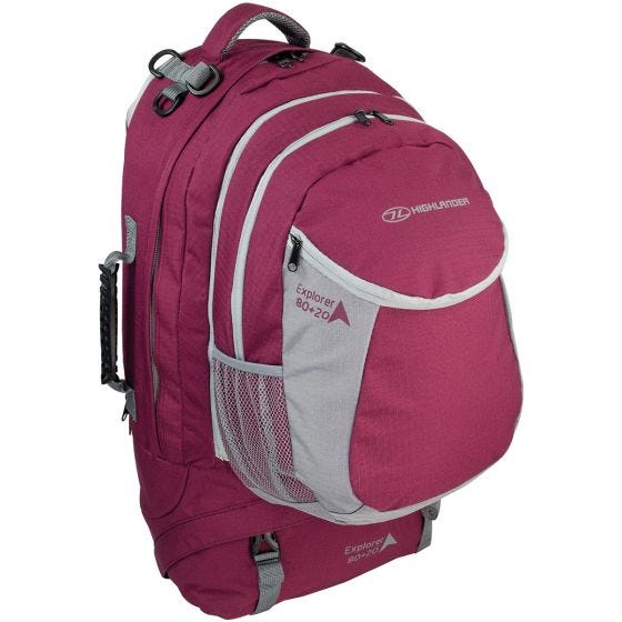 Highlander X-Plorer Ruckcase 80+20L Reisetasche/Rucksack Raspberry