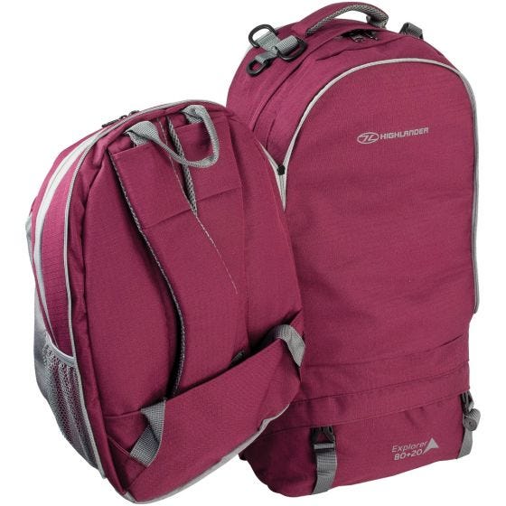 Highlander X-Plorer Ruckcase 80+20L Reisetasche/Rucksack Raspberry