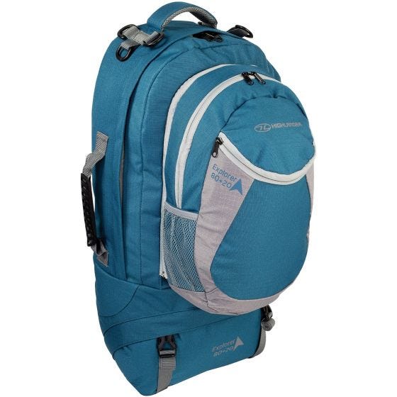 Highlander X-Plorer Ruckcase 80+20L Reisetasche/Rucksack Türkisblau