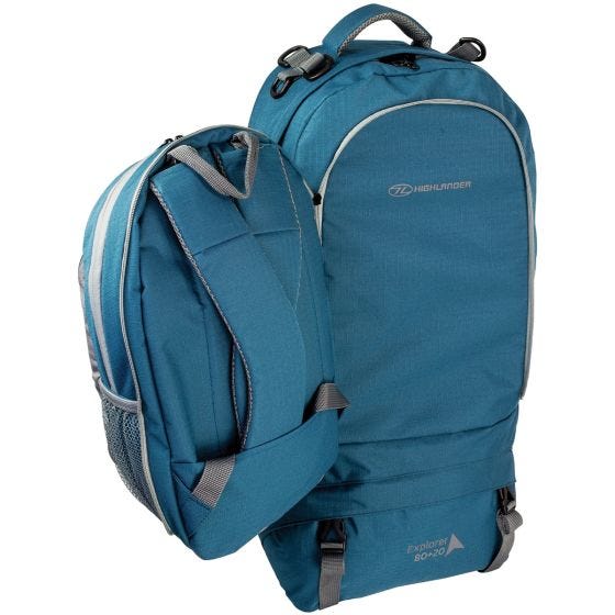 Highlander X-Plorer Ruckcase 80+20L Reisetasche/Rucksack Türkisblau
