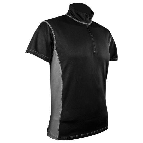 Highlander Pro Tech Herren Oberteil mit Reißverschluss am Hals Schwarz / Grau