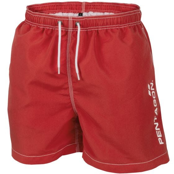 Pentagon Hippocampus Badeshorts Rot