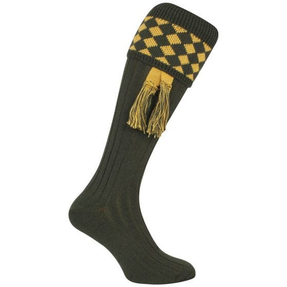 Jack Pyke Harlequin Jagdsocken Grün / Goldfarben