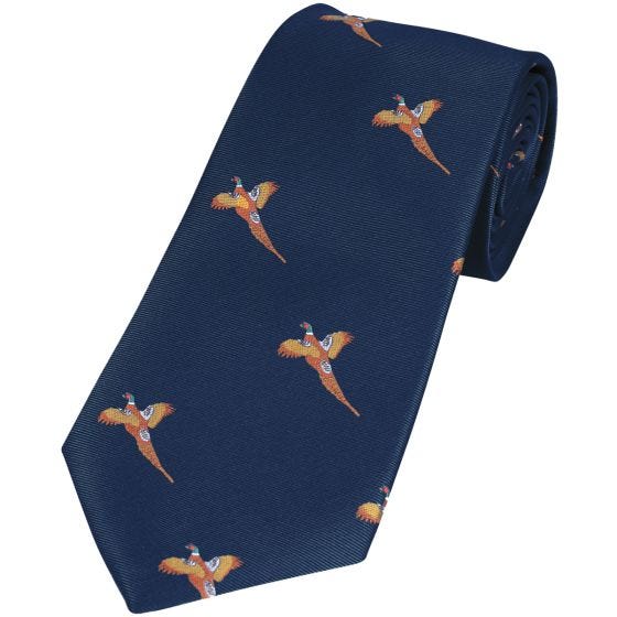 Jack Pyke Krawatte mit Fasan-Motiv Navy