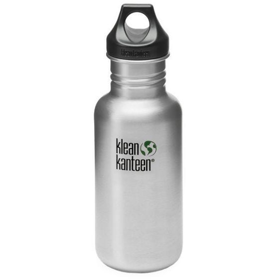 Klean Kanteen Classic 532 ml Trinkflasche mit Loop Cap Brushed Stainless