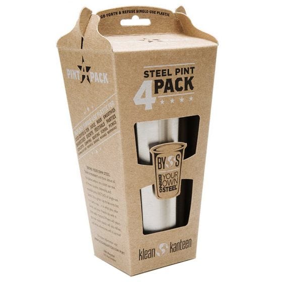 Klean Kanteen 473 ml Pint-Trinkbecher (4-er Set) Brushed Stainless