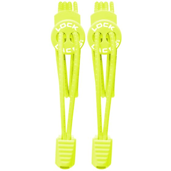 Lock Laces Elastische Schnürsenkel mit Kordelstopper Neongelb