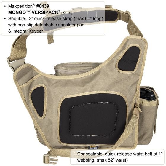 Maxpedition Mongo Versipack Schultertasche Schwarz