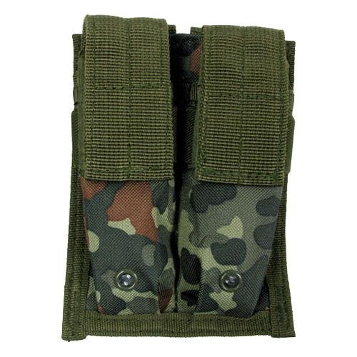 MFH 9mm Kleine Doppel-Magazintasche mit MOLLE-Befestigungssystem Flecktarn