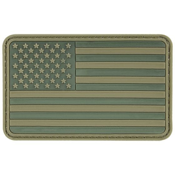 MFH 3D-Patch mit USA-Flagge & Klett Olivgrün