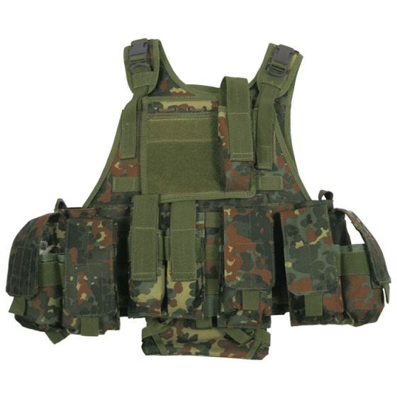 MFH Ranger Taktische Weste MOLLE-Befestigungssystem Flecktarn