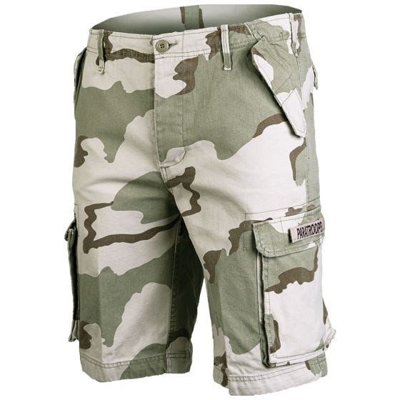 Mil-Tec Paratrooper Cargo-Shorts Prewashed Desert 3 Farben