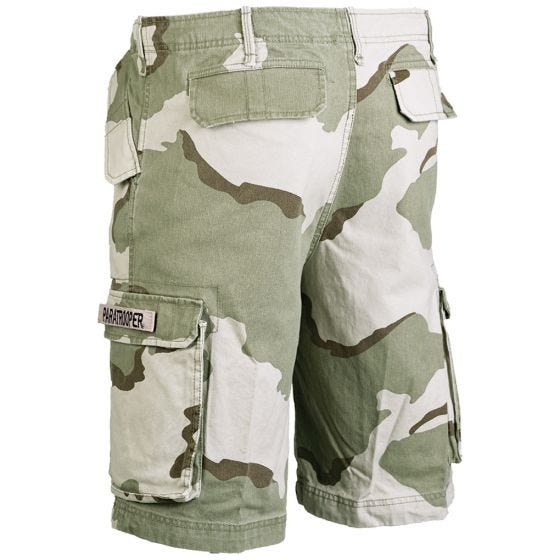 Mil-Tec Paratrooper Cargo-Shorts Prewashed Desert 3 Farben