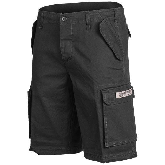 Mil-Tec Paratrooper Cargo-Shorts Prewashed Schwarz