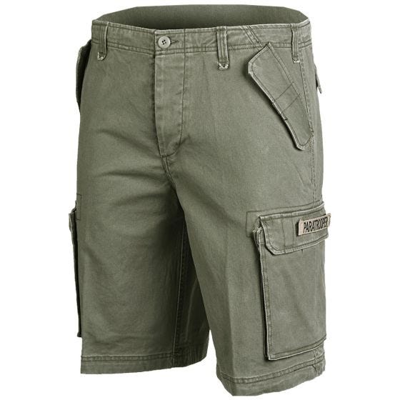 Mil-Tec Paratrooper Cargo-Shorts Prewashed Oliv