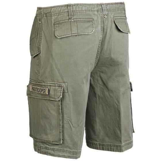 Mil-Tec Paratrooper Cargo-Shorts Prewashed Oliv