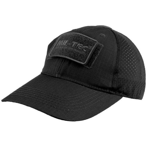 Mil-Tec Basecap mit Netzstoff Schwarz