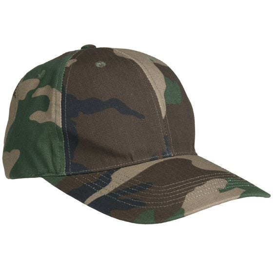 Mil-Tec Basecap mit Metallschnalle Ripstop Woodland