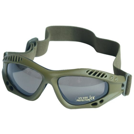 Mil-Tec Commando Air Pro Schutzbrille Gläser Rauchgrau Gestell Oliv